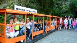 Powrót pociągiem z kopalni złota w Złotym Stoku